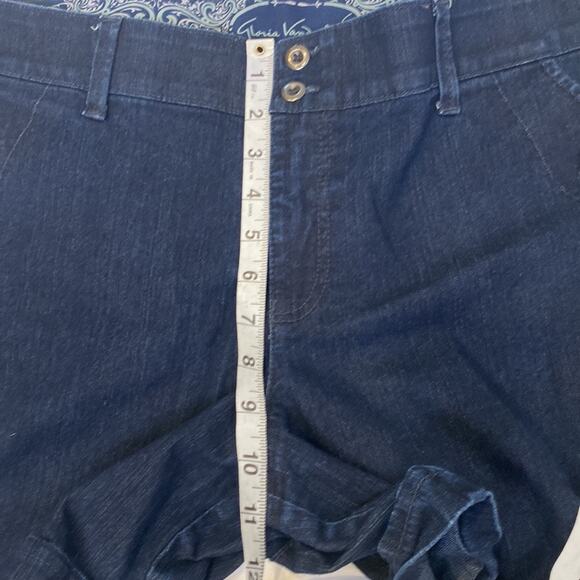 Gloria Vanderbilt Celina Dark Blue Elastic Waist Denim Jean Shorts Sz 12 - Picture 10 of 12